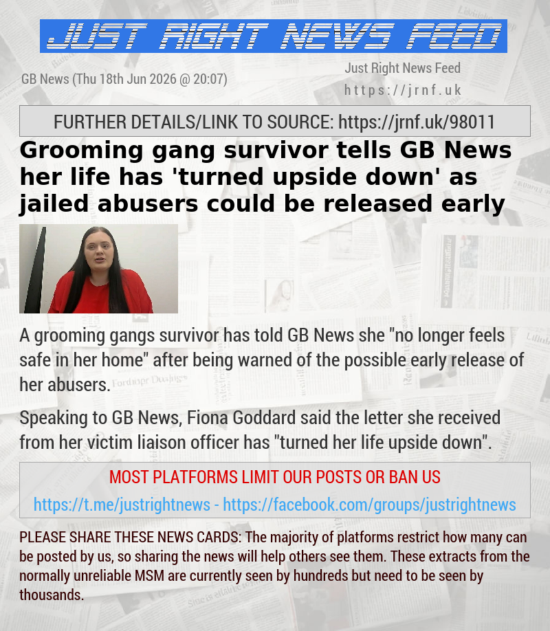Grooming gang survivor tells GB News her life has ’turned upside down’ as jailed abusers could be released early