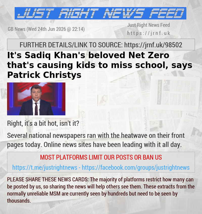 It’s Sadiq Khan’s beloved Net Zero that’s causing kids to miss school, says Patrick Christys