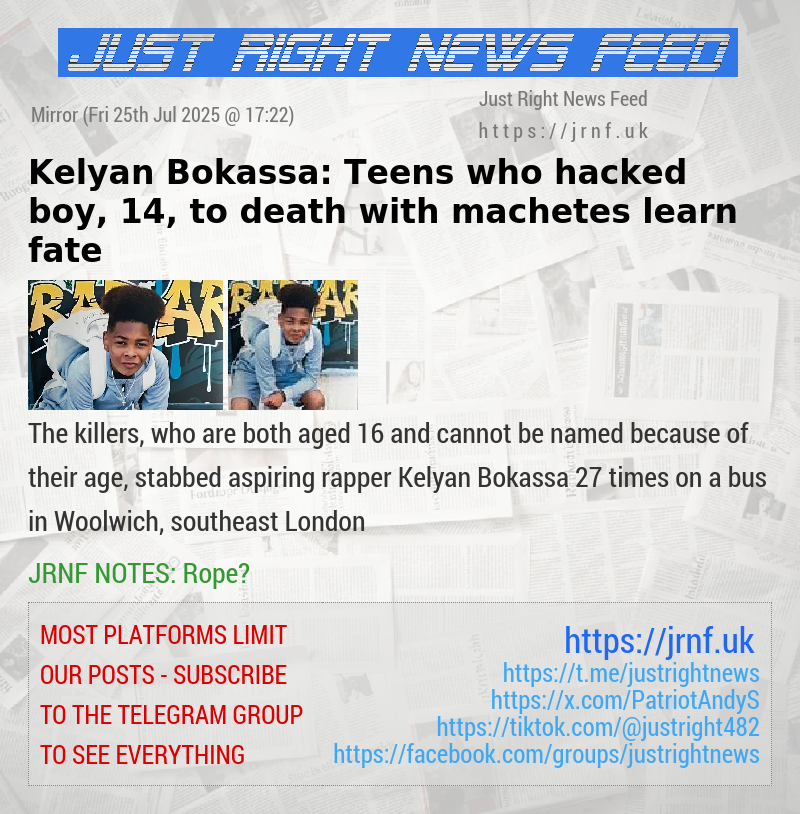 Kelyan Bokassa: Teens who hacked boy, 14, to death with machetes learn fate