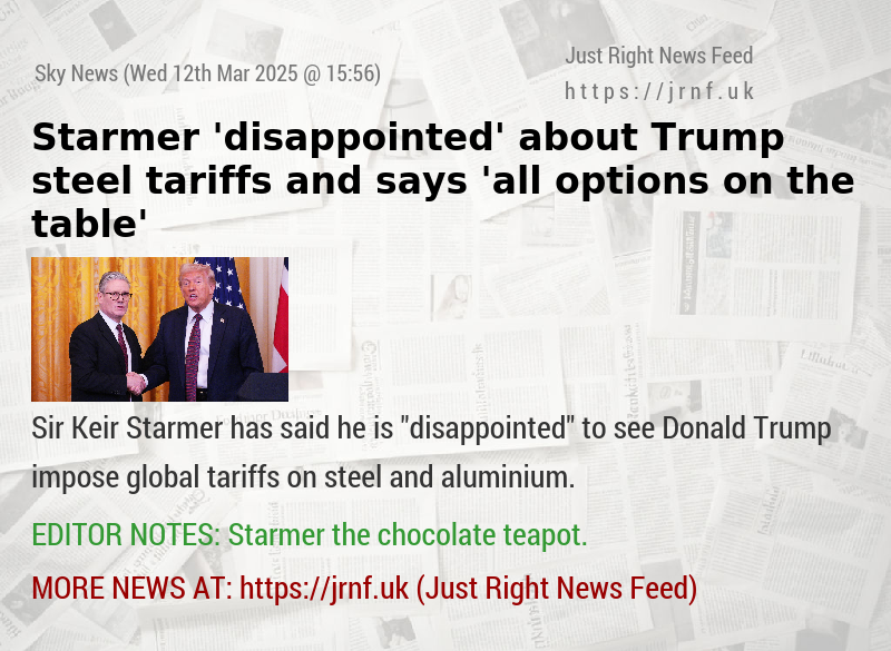 Starmer ’disappointed’ about Trump steel tariffs and says ’all options on the table’