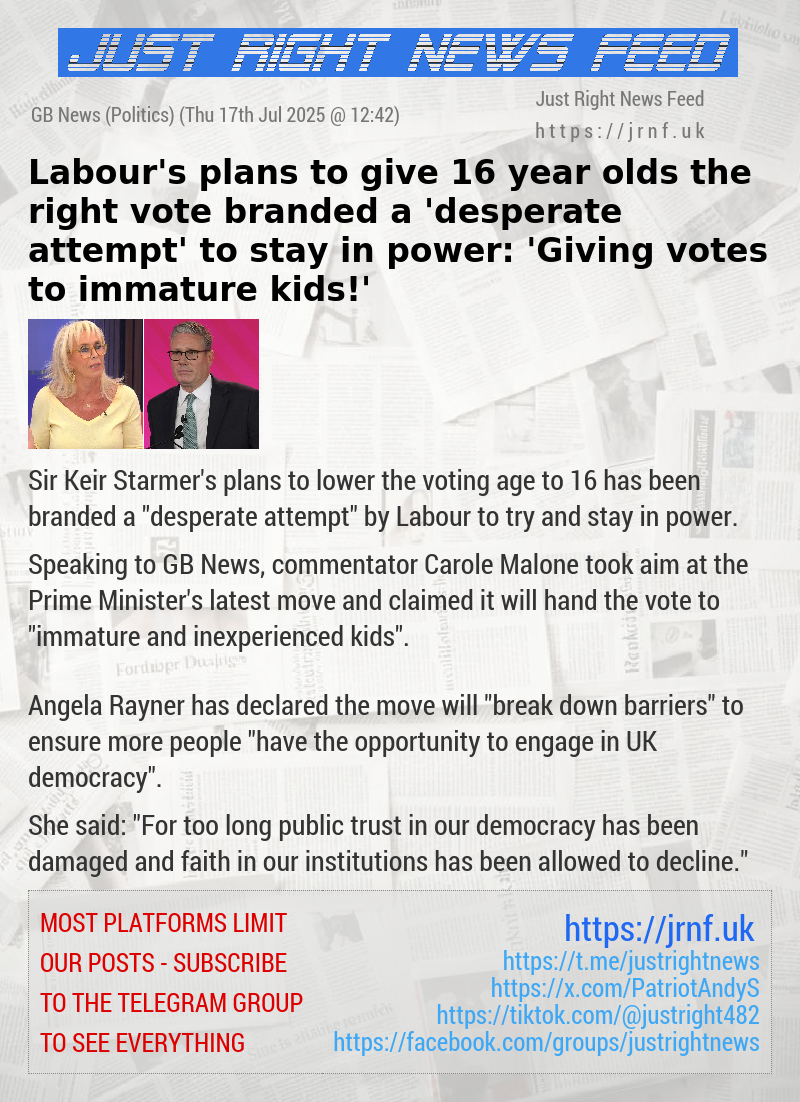 Labour’s plans to give 16—year—olds the right vote branded a ’desperate attempt’ to stay in power: ’Giving votes to immature kids!’