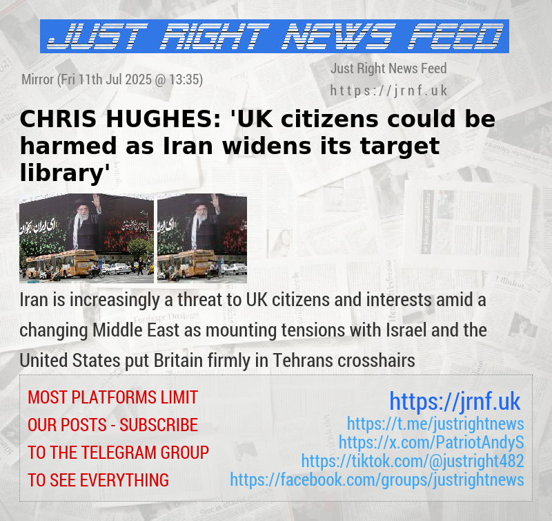 CHRIS HUGHES: ’UK citizens could be harmed as Iran widens its target library’