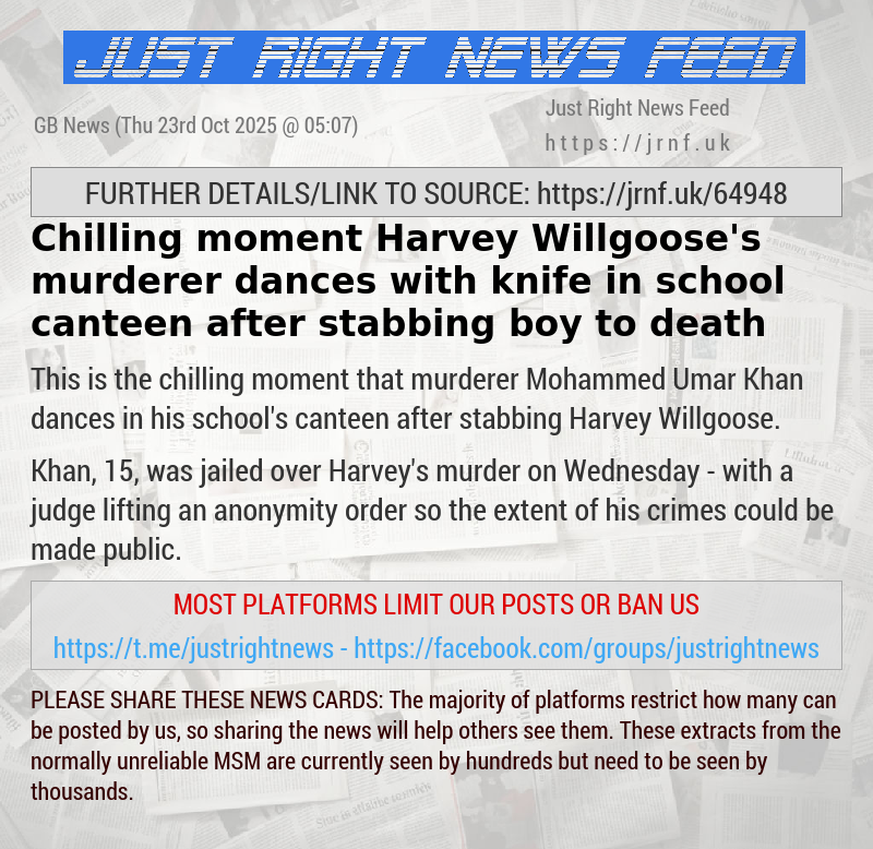 Chilling moment Harvey Willgoose’s murderer dances with knife in school canteen after stabbing boy to death