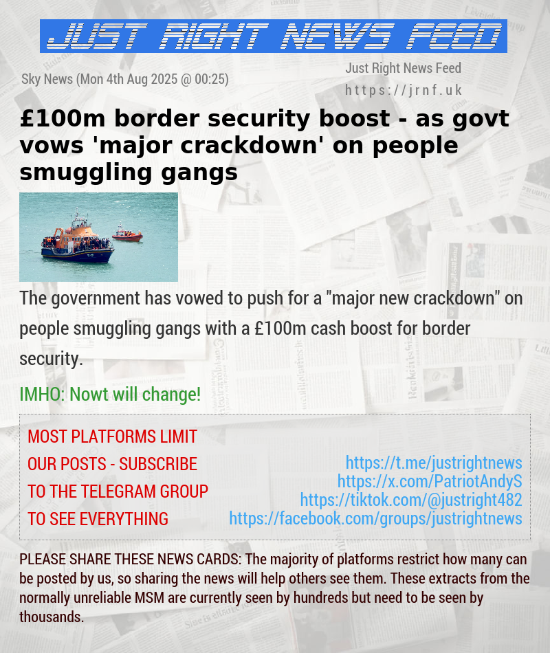 &pound;100m border security boost — as govt vows ’major crackdown’ on people smuggling gangs