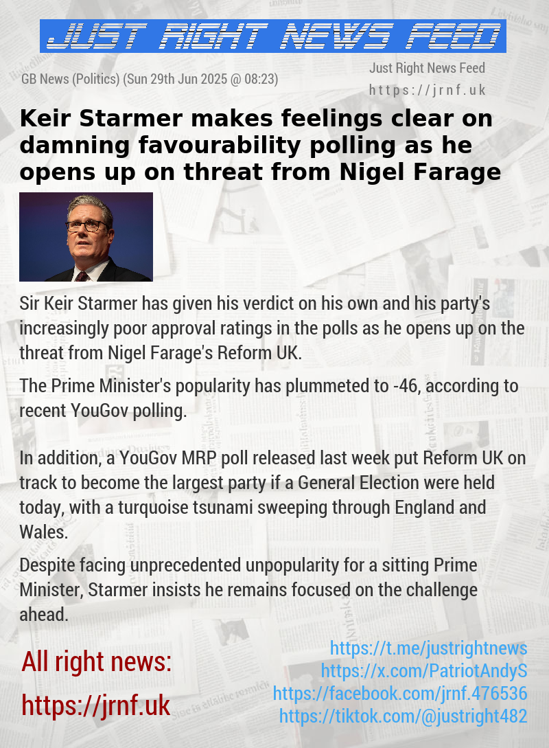 Keir Starmer makes feelings clear on damning favourability polling as he opens up on threat from Nigel Farage
