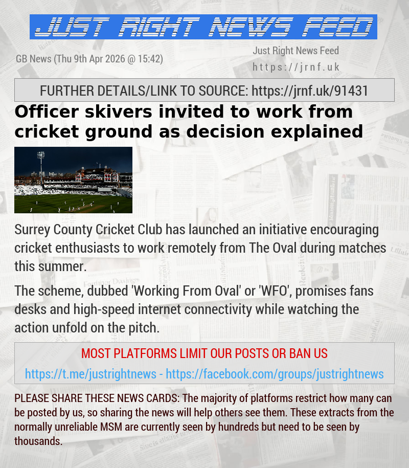 Officer skivers invited to work from cricket ground as decision explained