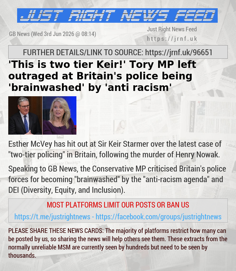 ’This is two—tier Keir!’ Tory MP left outraged at Britain’s police being ’brainwashed’ by ’anti—racism’