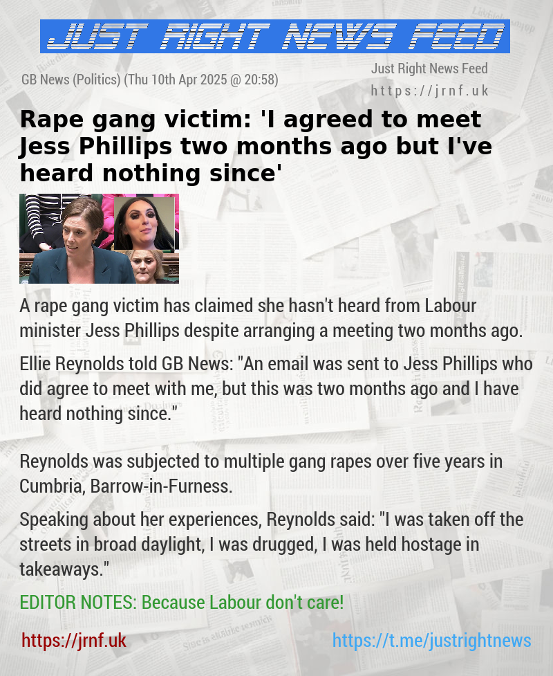 Rape gang victim: ’I agreed to meet Jess Phillips two months ago — but I’ve heard nothing since’