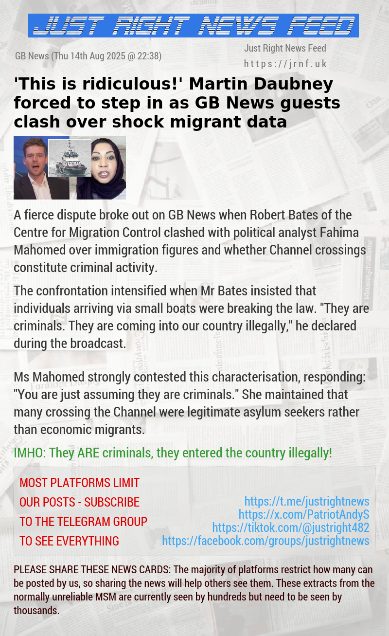 ‘This is ridiculous!’ Martin Daubney forced to step in as GB News guests clash over shock migrant data