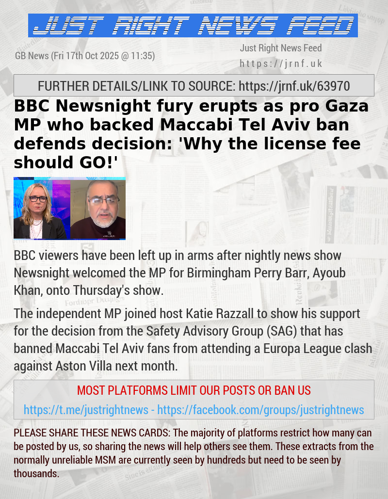 BBC Newsnight fury erupts as pro—Gaza MP who backed Maccabi Tel Aviv ban defends decision: ’Why the license fee should GO!’