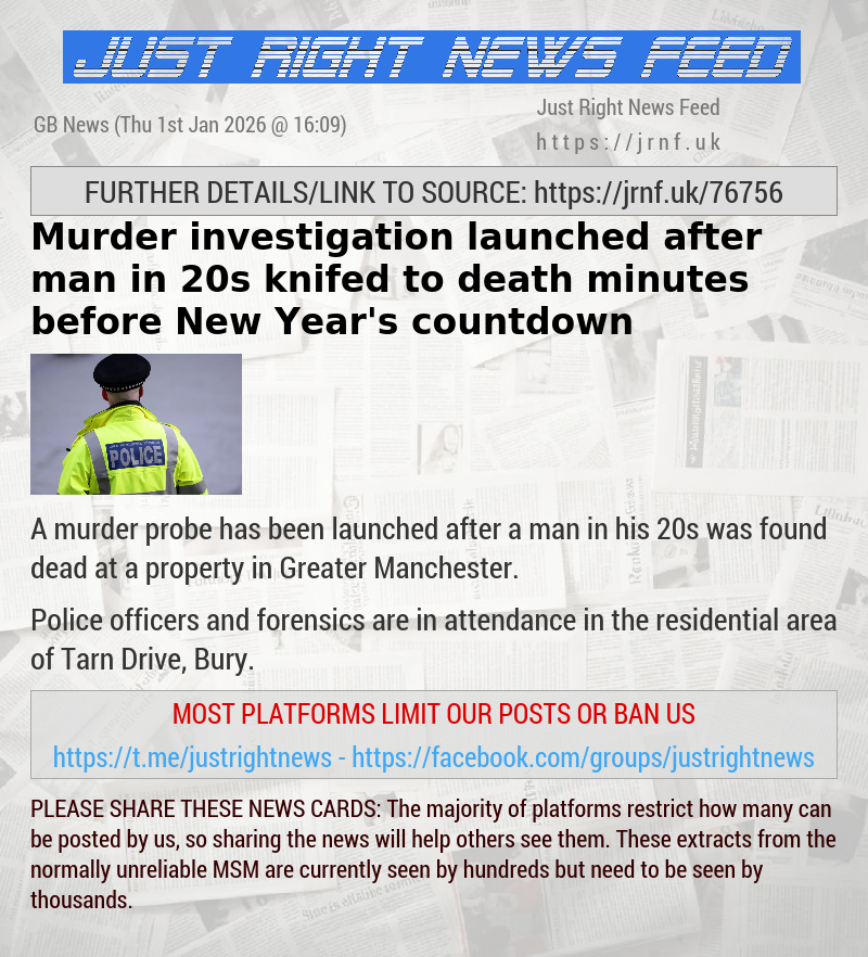 Murder investigation launched after man in 20s knifed to death minutes before New Year’s countdown