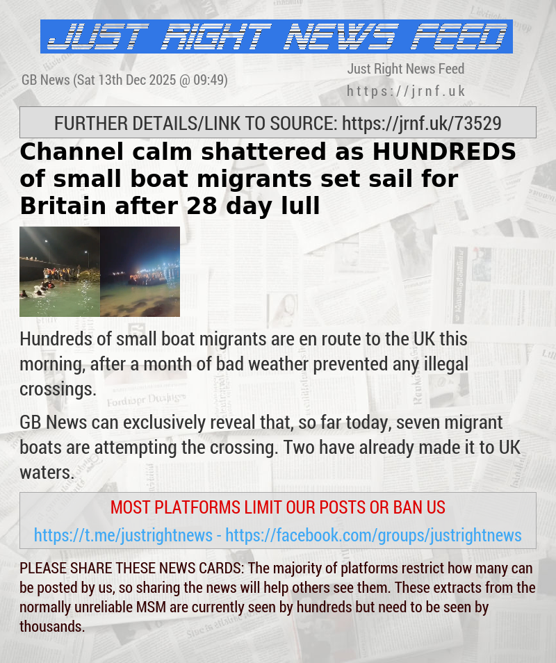 Channel calm shattered as HUNDREDS of small boat migrants set sail for Britain after 28—day lull