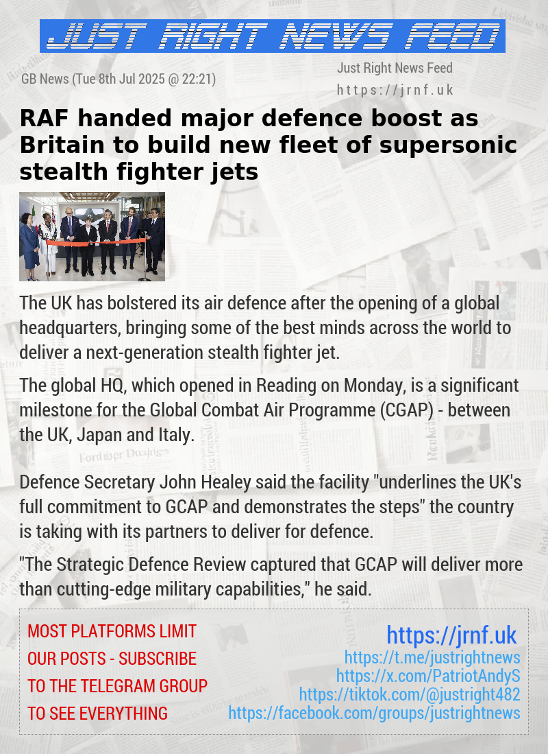 RAF handed major defence boost as Britain to build new fleet of supersonic stealth fighter jets