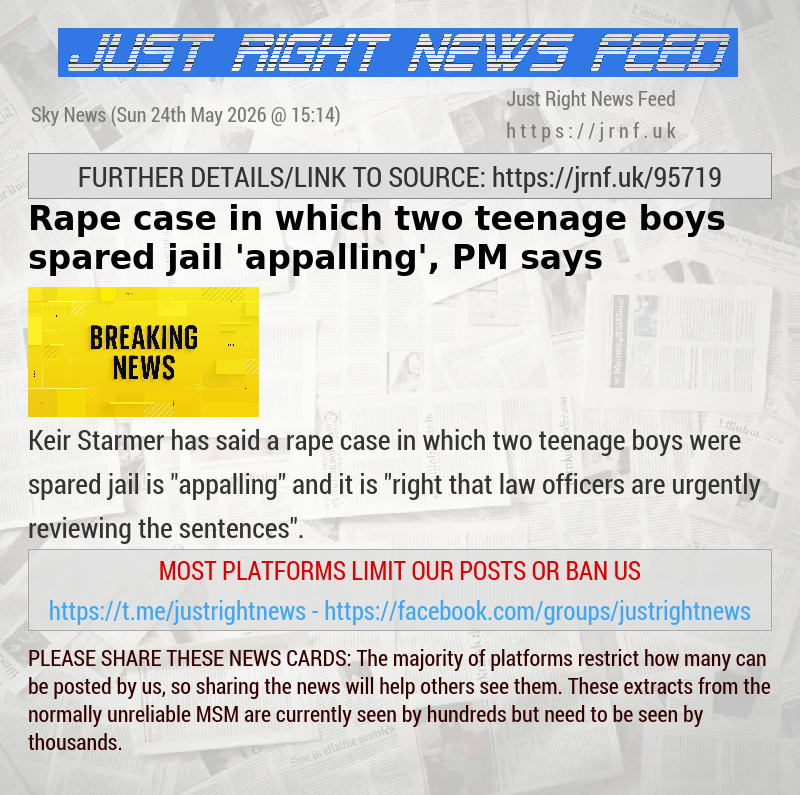 Rape case in which two teenage boys spared jail ’appalling’, PM says