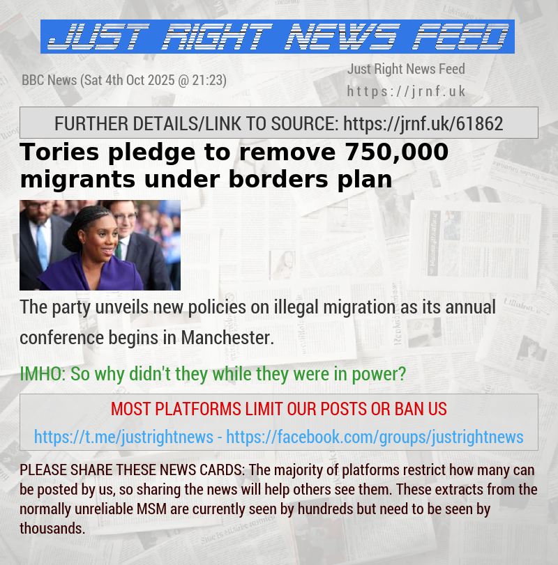 Tories pledge to remove 750,000 migrants under borders plan