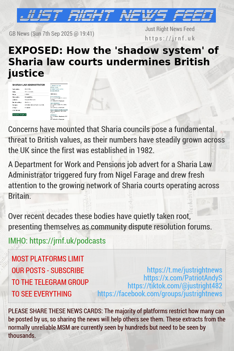EXPOSED: How the ‘shadow system’ of Sharia law courts undermines British justice