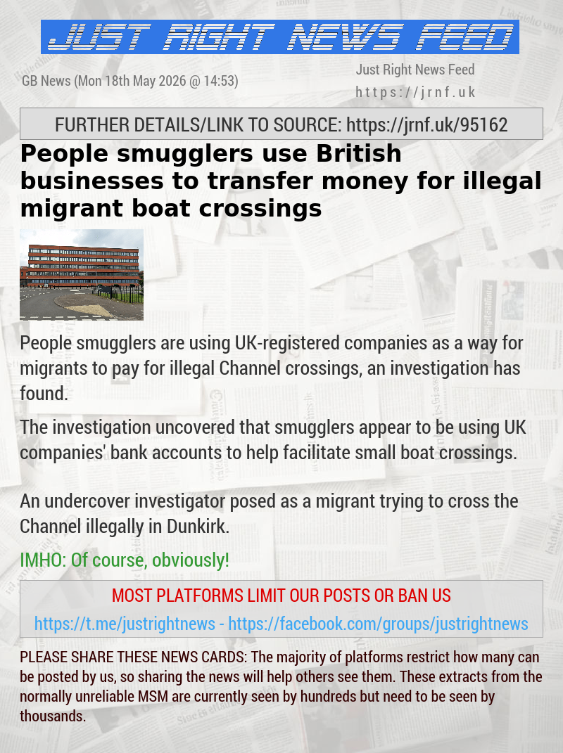 People smugglers use British businesses to transfer money for illegal migrant boat crossings