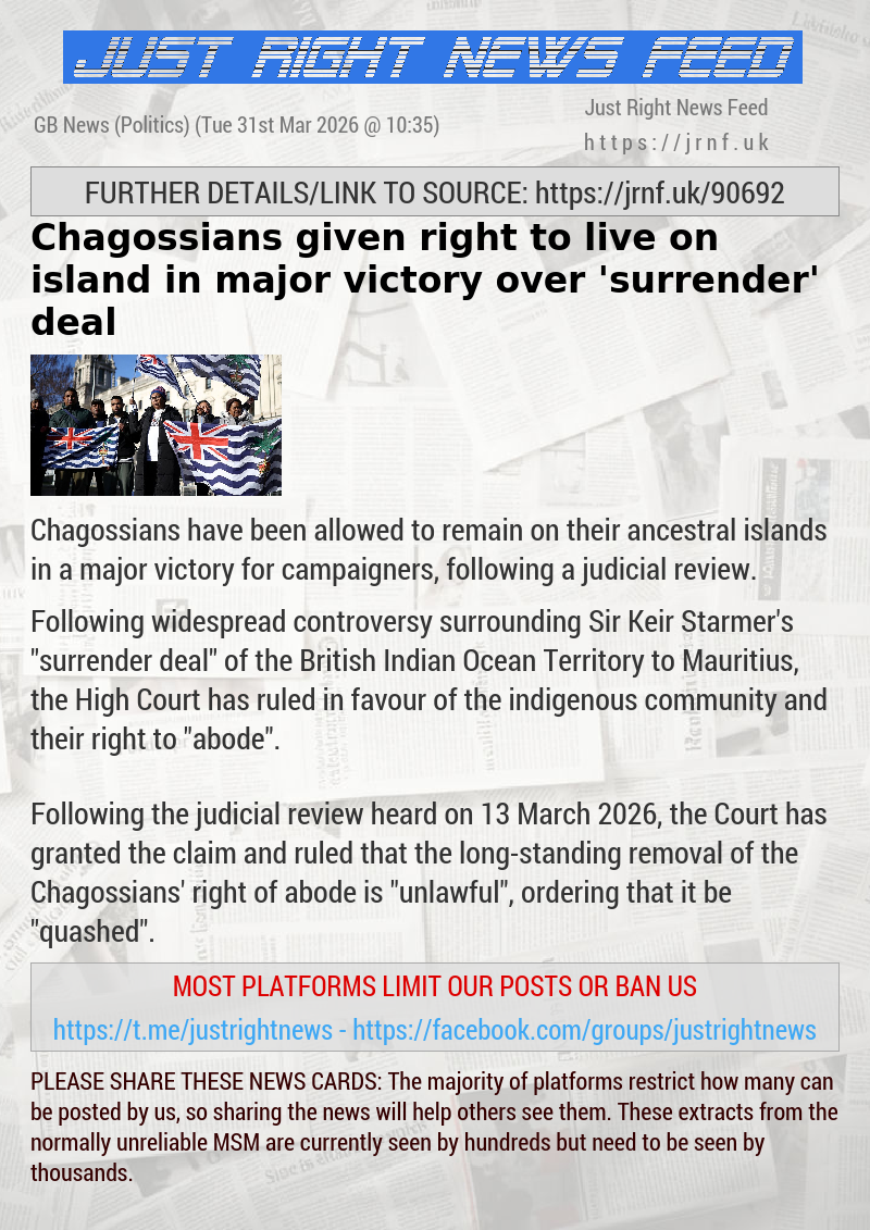 Chagossians given right to live on island in major victory over ’surrender’ deal