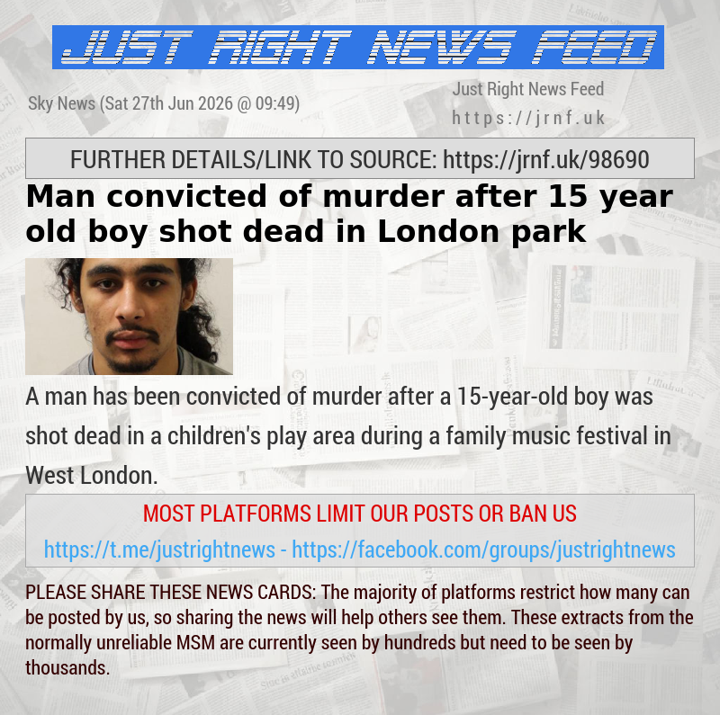 Man convicted of murder after 15—year—old boy shot dead in London park