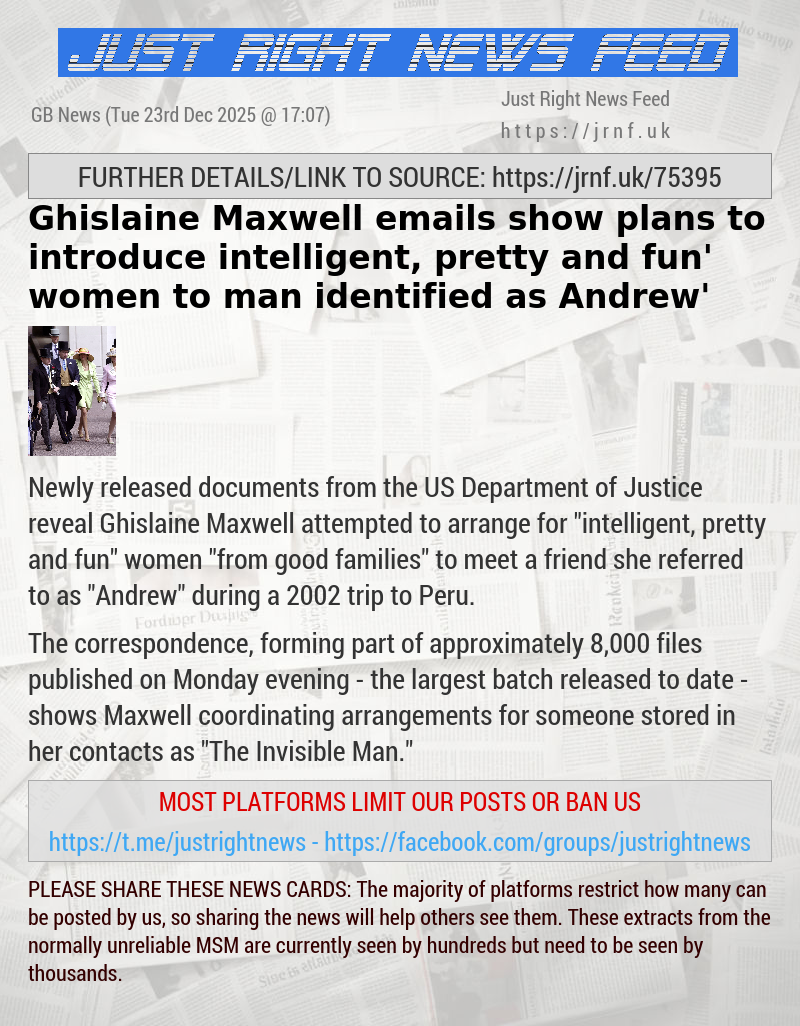 Ghislaine Maxwell emails show plans to introduce ‘intelligent, pretty and fun’ women to man identified as ‘Andrew’