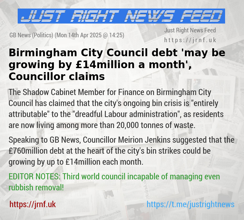 Birmingham City Council debt ’may be growing by £14million a month’, Councillor claims