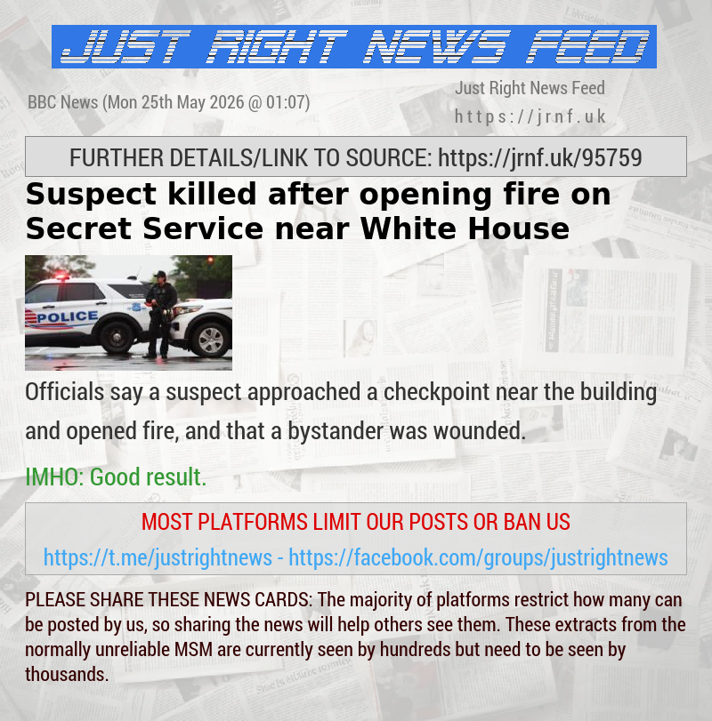 Suspect killed after opening fire on Secret Service near White House