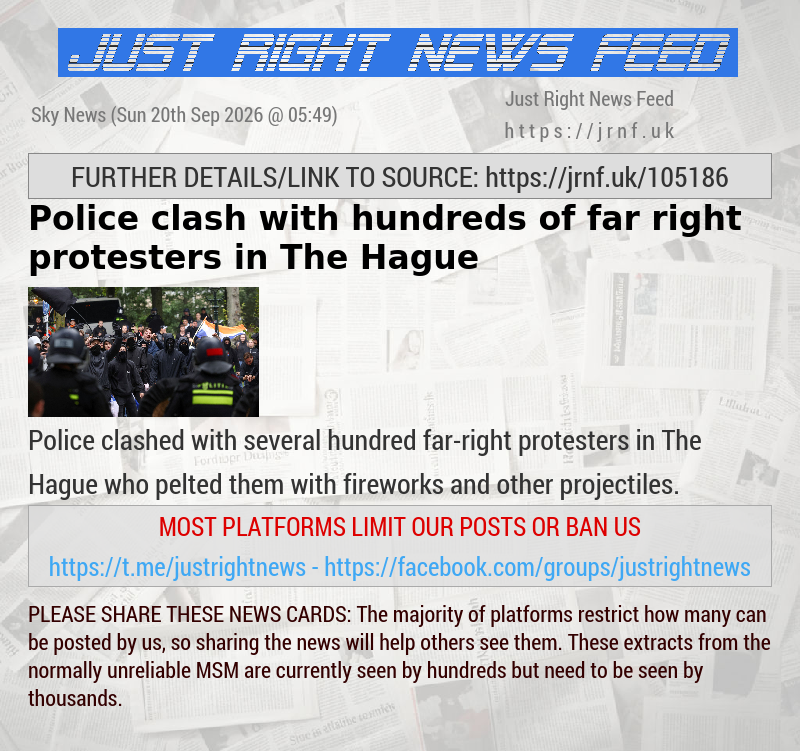 Police clash with hundreds of far—right protesters in The Hague