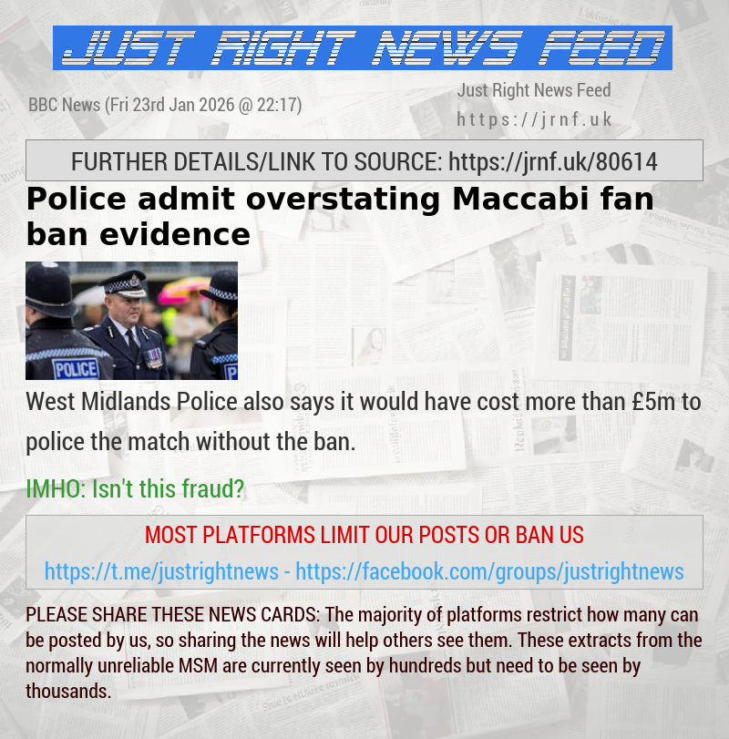 Police admit overstating Maccabi fan ban evidence