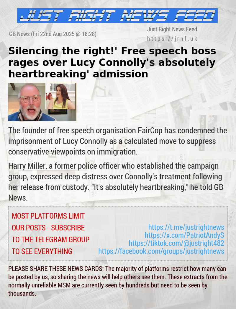 ‘Silencing the right!’ Free speech boss rages over Lucy Connolly’s ‘absolutely heartbreaking’ admission