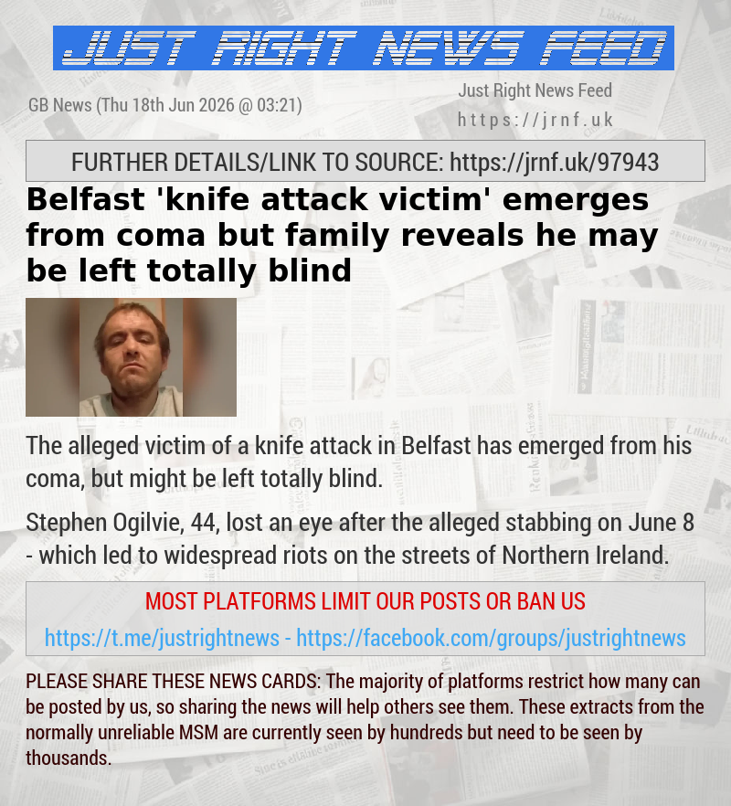 Belfast ’knife attack victim’ emerges from coma — but family reveals he may be left totally blind