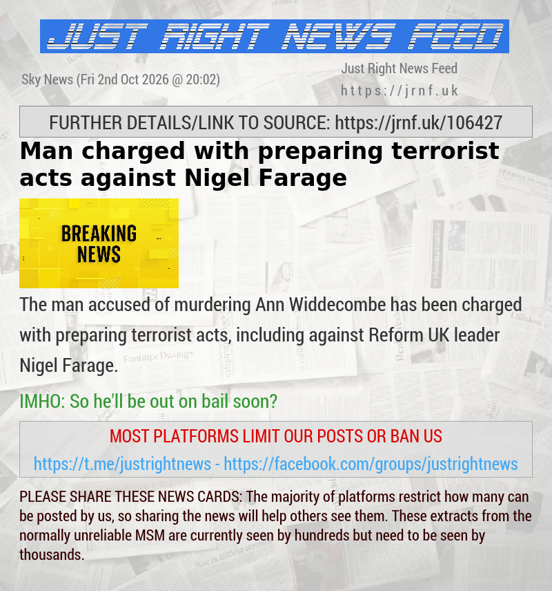 Man charged with preparing terrorist acts against Nigel Farage
