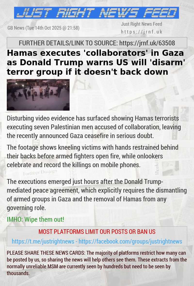 Hamas executes ’collaborators’ in Gaza as Donald Trump warns US will ’disarm’ terror group if it doesn’t back down