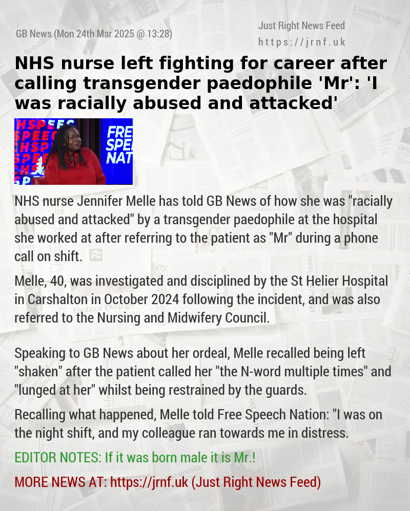 NHS nurse left fighting for career after calling transgender paedophile ’Mr’: ’I was racially abused and attacked’