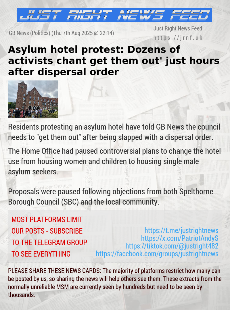 Asylum hotel protest: Dozens of activists chant ‘get them out’ just hours after dispersal order