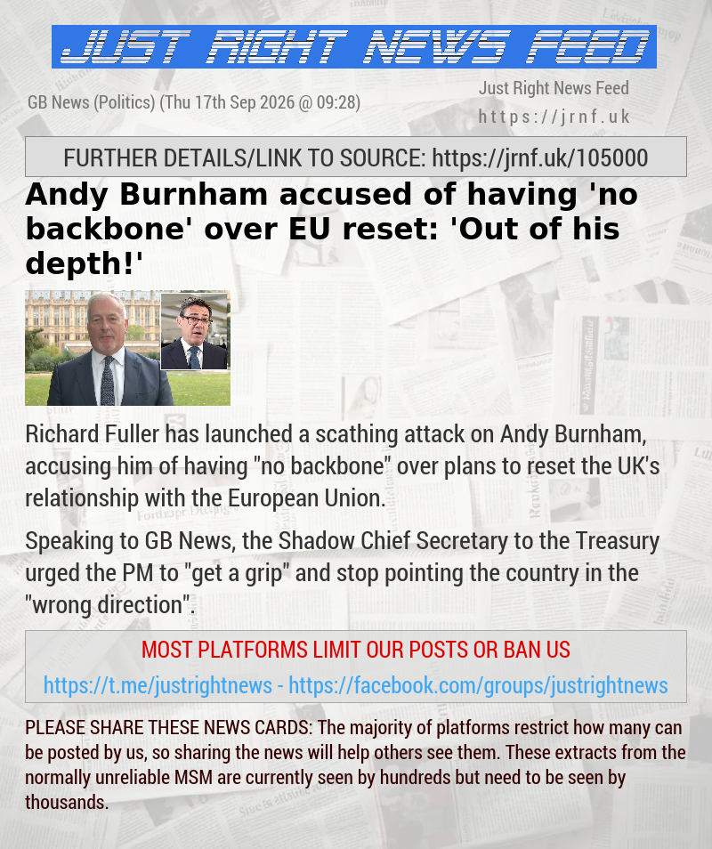 Andy Burnham accused of having ’no backbone’ over EU reset: ’Out of his depth!’