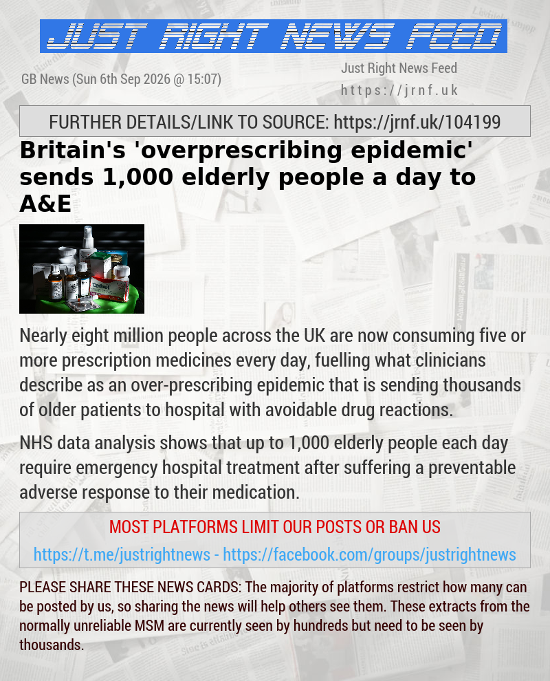Britain’s ’overprescribing epidemic’ sends 1,000 elderly people a day to A&E