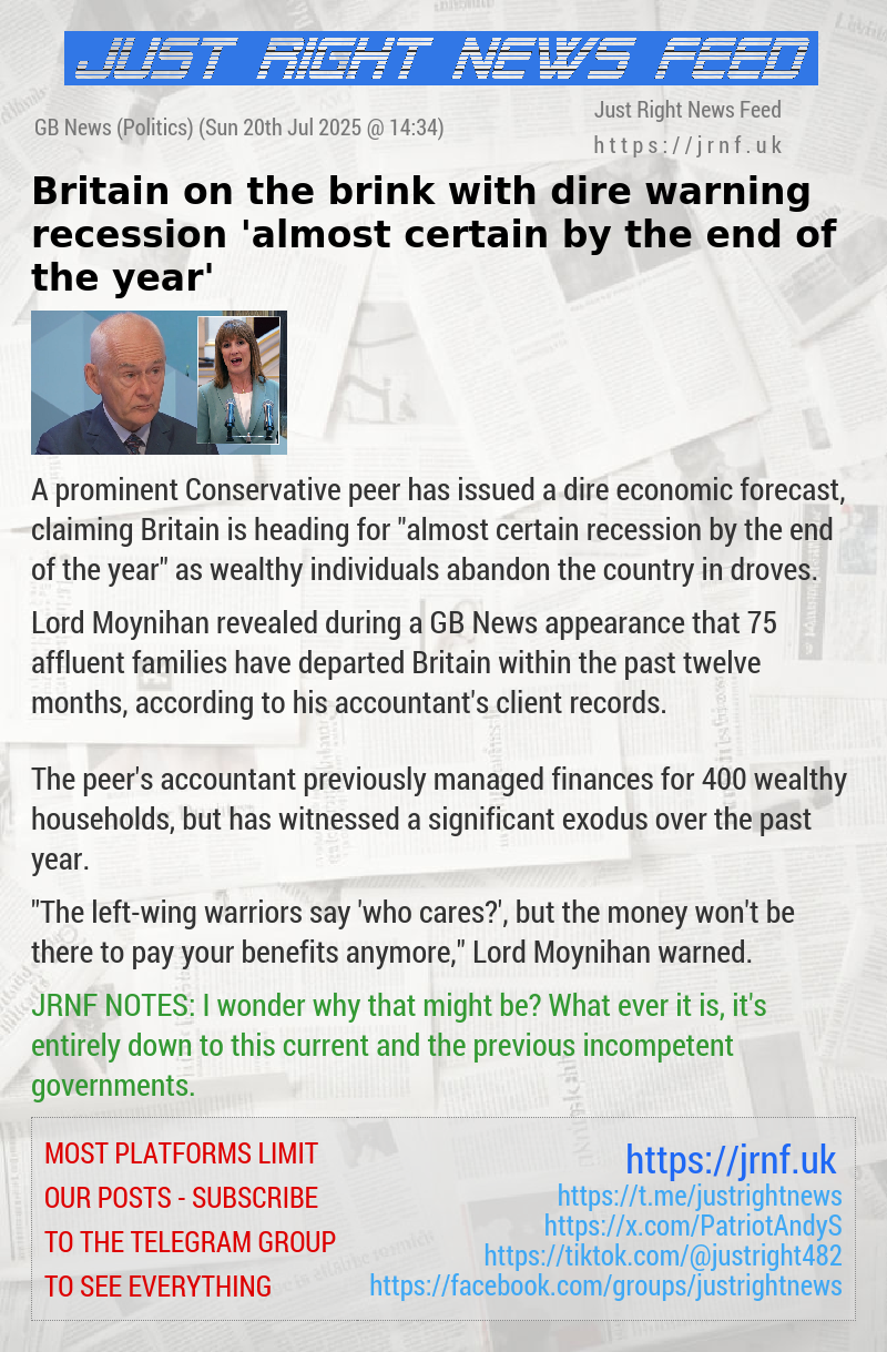 Britain on the brink with dire warning recession ‘almost certain by the end of the year’