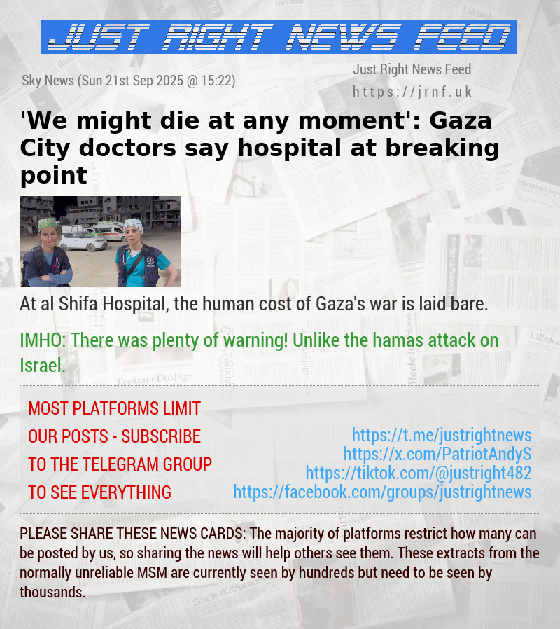 ’We might die at any moment’: Gaza City doctors say hospital at breaking point