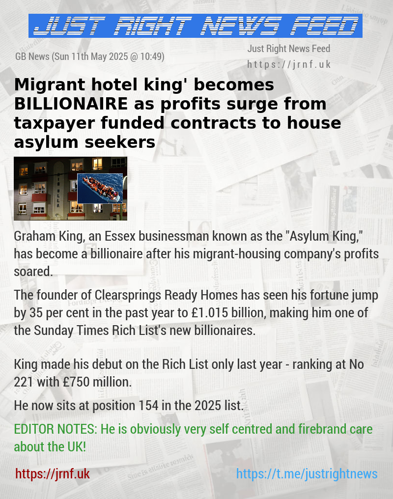 Migrant hotel ‘king’ becomes BILLIONAIRE as profits surge from taxpayer funded contracts to house asylum seekers