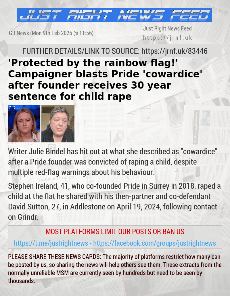 ’Protected by the rainbow flag!’ Campaigner blasts Pride ’cowardice’ after founder receives 30—year sentence for child rape