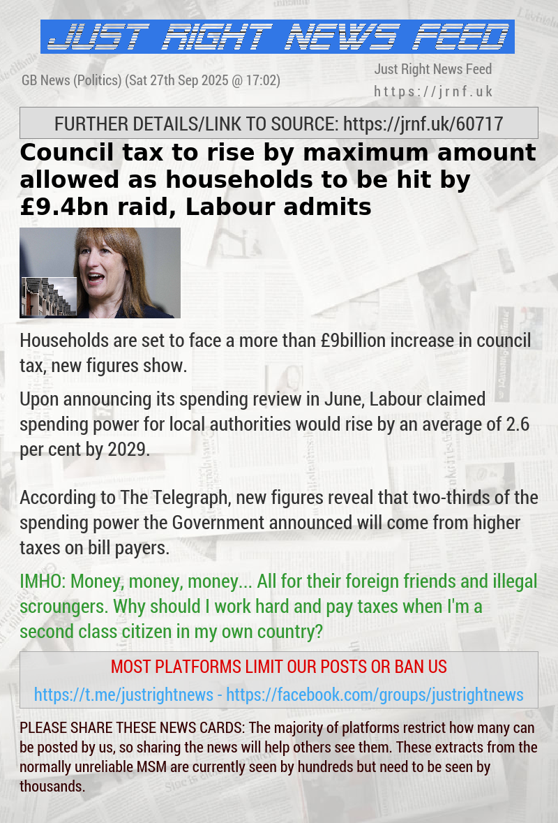Council tax to rise by maximum amount allowed as households to be hit by &pound;9.4bn raid, Labour admits
