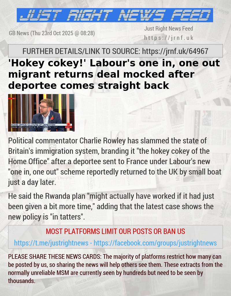 ’Hokey cokey!’ Labour’s one in, one out migrant returns deal mocked after deportee comes straight back