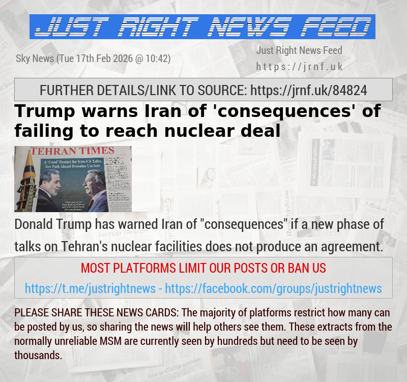 Trump warns Iran of ’consequences’ of failing to reach nuclear deal