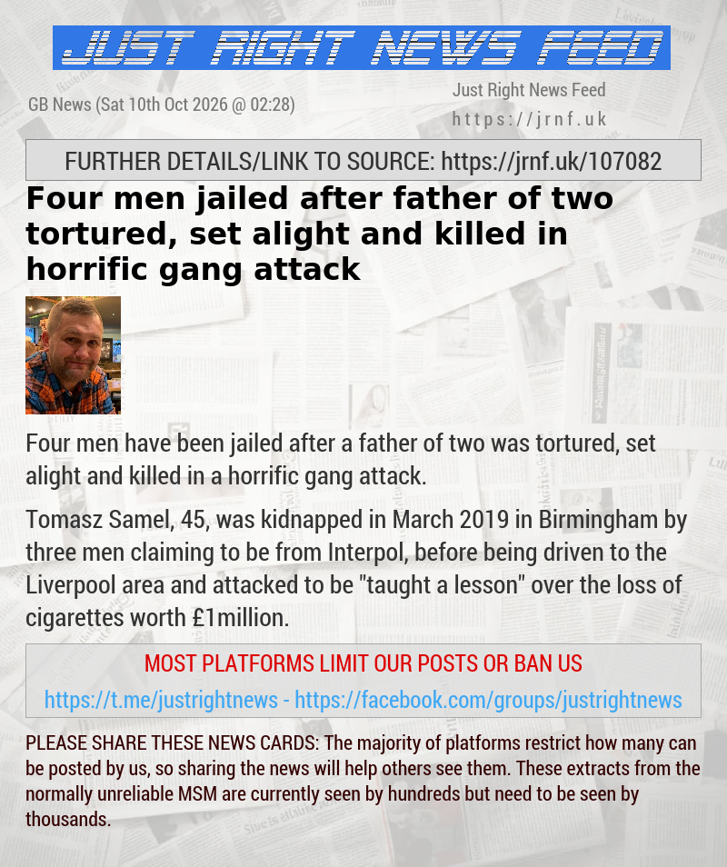 Four men jailed after father—of—two tortured, set alight and killed in horrific gang attack