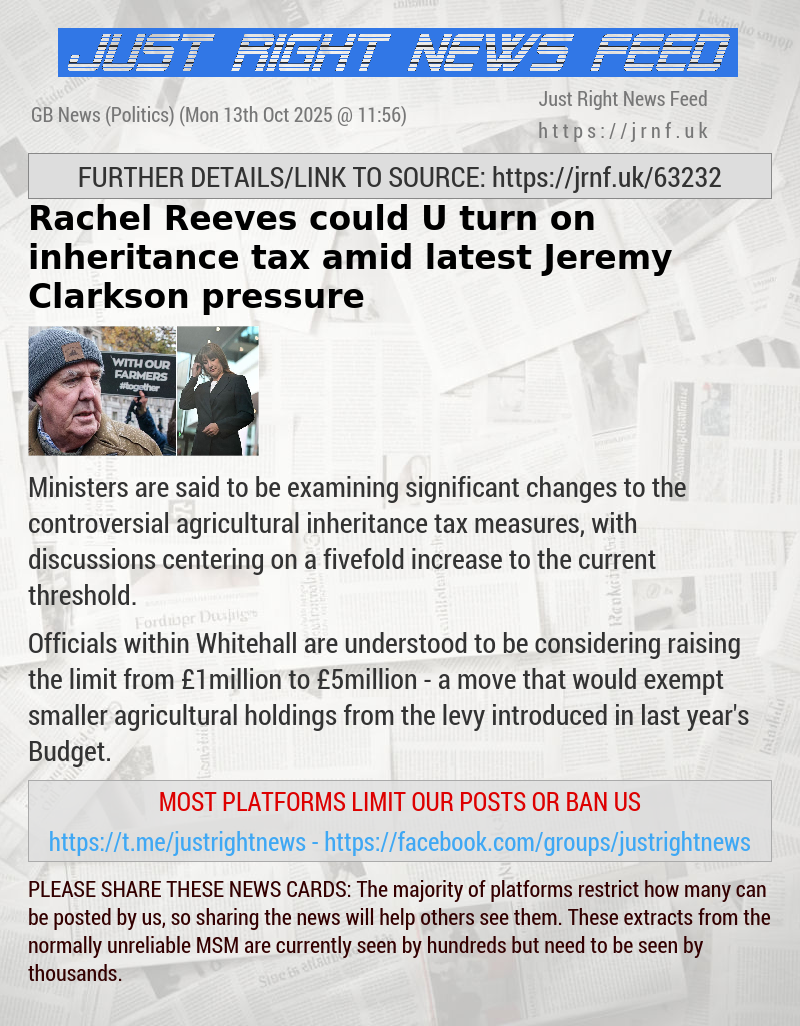 Rachel Reeves could U—turn on inheritance tax amid latest Jeremy Clarkson pressure