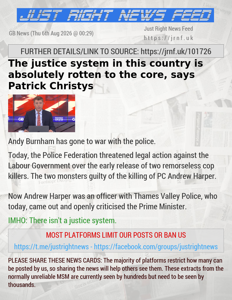 The justice system in this country is absolutely rotten to the core, says Patrick Christys