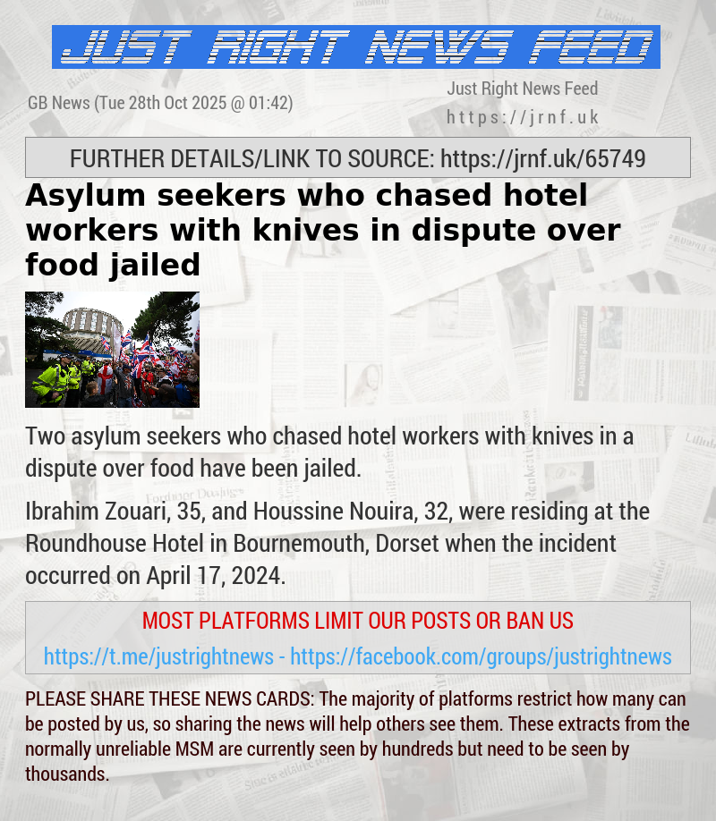 Asylum seekers who chased hotel workers with knives in dispute over food jailed