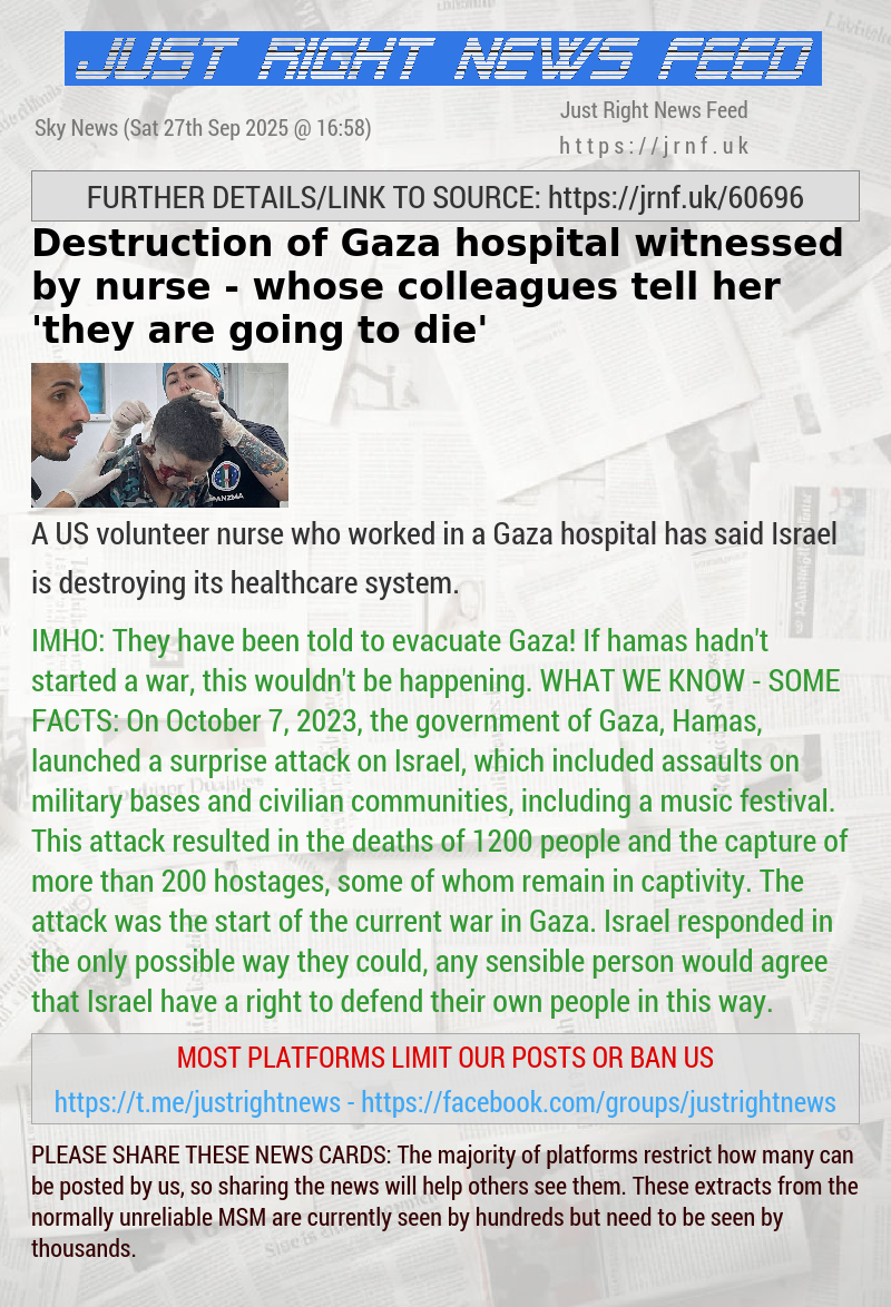 Destruction of Gaza hospital witnessed by nurse — whose colleagues tell her ’they are going to die’