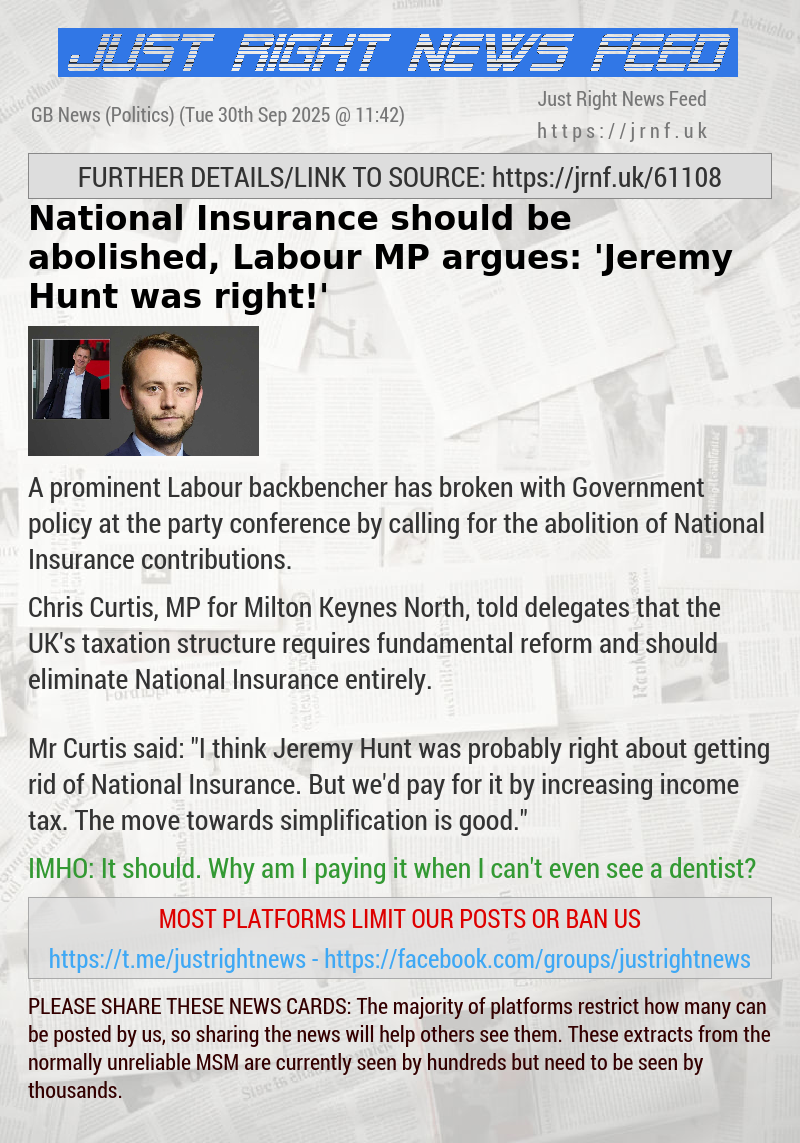 National Insurance should be abolished, Labour MP argues: ’Jeremy Hunt was right!’
