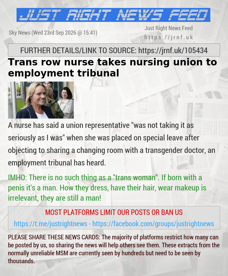 Trans row nurse takes nursing union to employment tribunal
